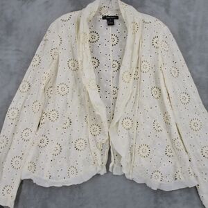 Karen Kane Eyelet Lightweight Blazer. L